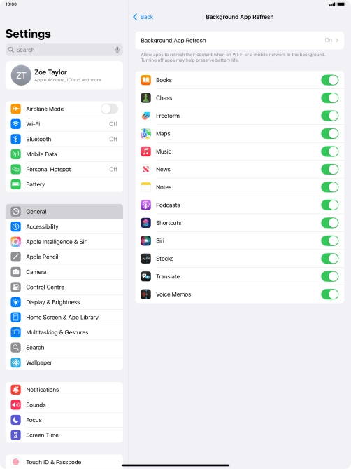 Press Background App Refresh. Press Background App Refresh.
