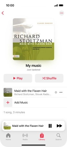 Press the song title. Press the song title.