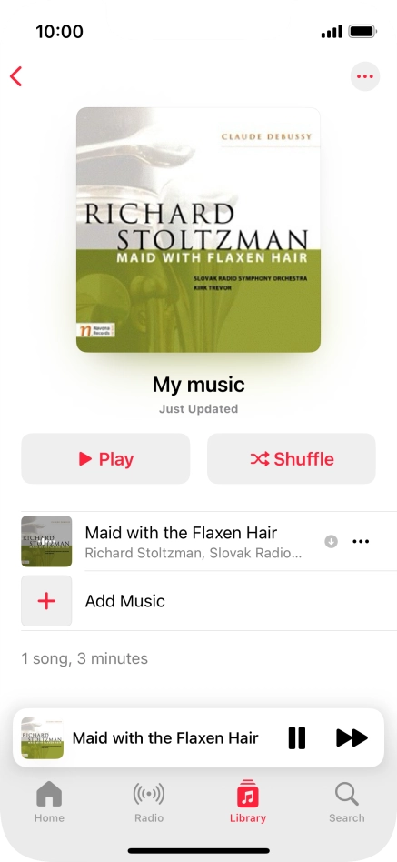 Press the song title. Press the song title.