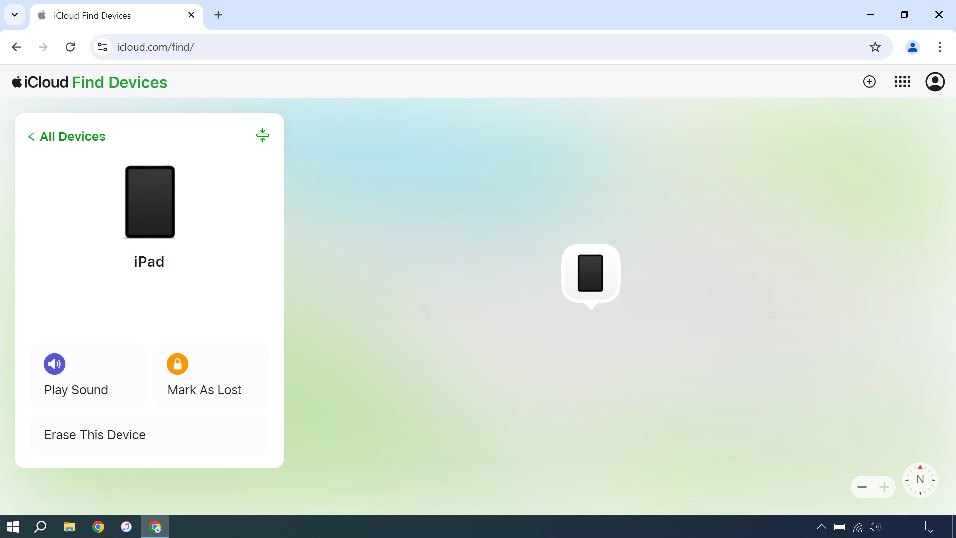 Your tablet's latest position is displayed on the map. Your tablet's latest position is displayed on the map.