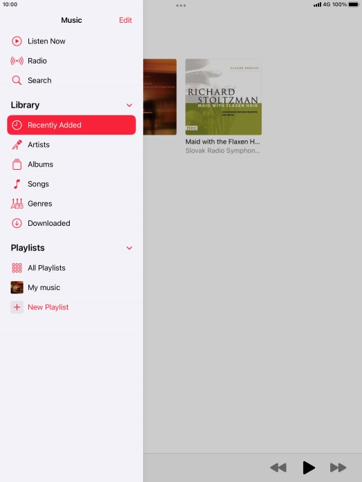 Press the required playlist. Press the required playlist.