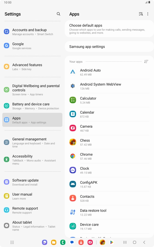 Press the required app. Press the required app.