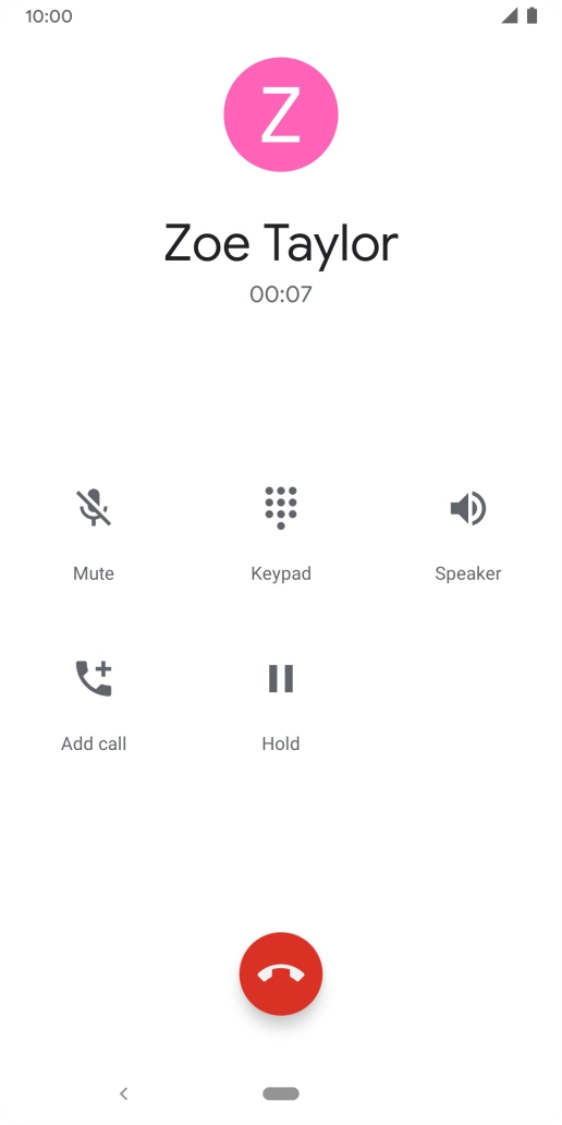 Press the end call icon. Press the end call icon.