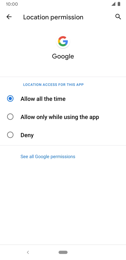 Press the required setting. Press the required setting.