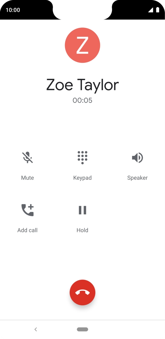 Press the end call icon. Press the end call icon.