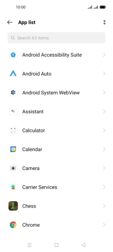 Press the required app. Press the required app.