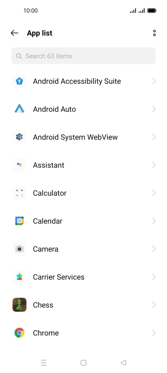 Press the required app. Press the required app.