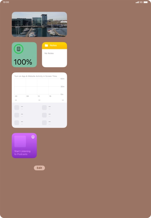 Press and hold the required widget until a pop-up menu is displayed. Press and hold the required widget until a pop-up menu is displayed.