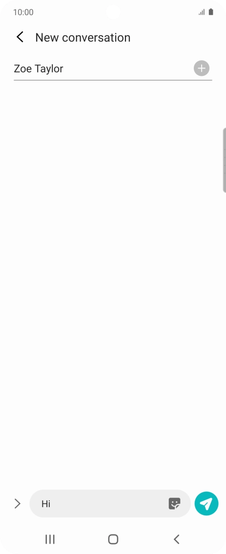 Press the send icon when you've finished your SMS. Press the send icon when you've finished your SMS.