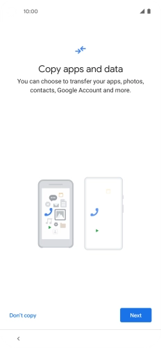 You can transfer the contents of another phone to your phone when it's activated for the first time and after a factory reset. When this screen is displayed, your phone is ready to transfer contents from another phone. You can transfer the contents of another phone to your phone when it's activated for the first time and after a factory reset. When this screen is displayed, your phone is ready to transfer contents from another phone.