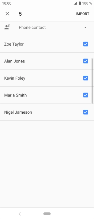 Press IMPORT. Press IMPORT.