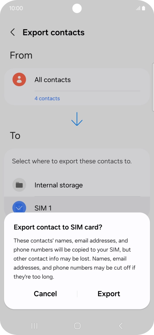 Press Export. Press Export.