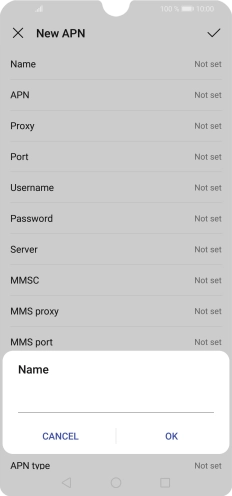 Key in EE Internet and press OK. Key in EE Internet and press OK.