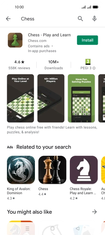 Press the required app. Press the required app.