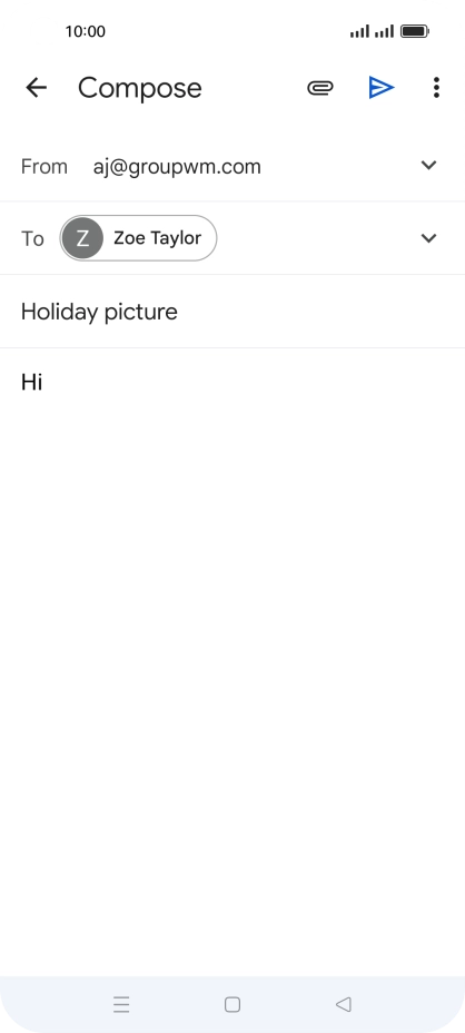 Press the attachment icon. Press the attachment icon.