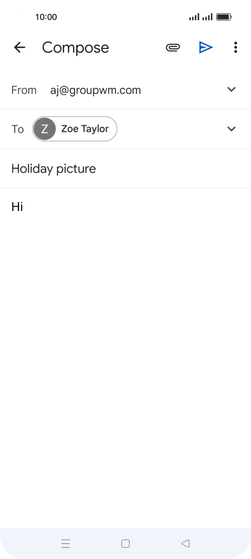 Press the attachment icon. Press the attachment icon.