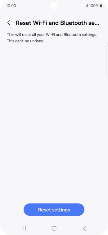 Press Reset settings. Press Reset settings.
