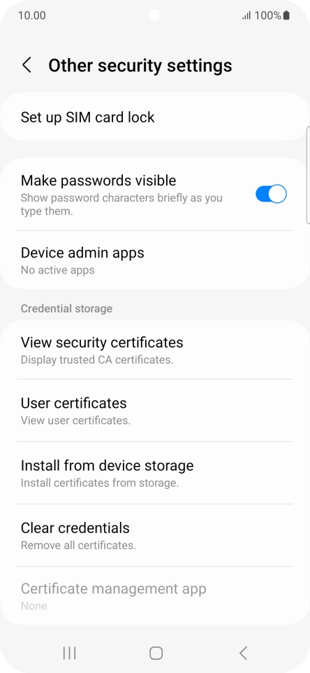 Press Set up SIM card lock. Press Set up SIM card lock.