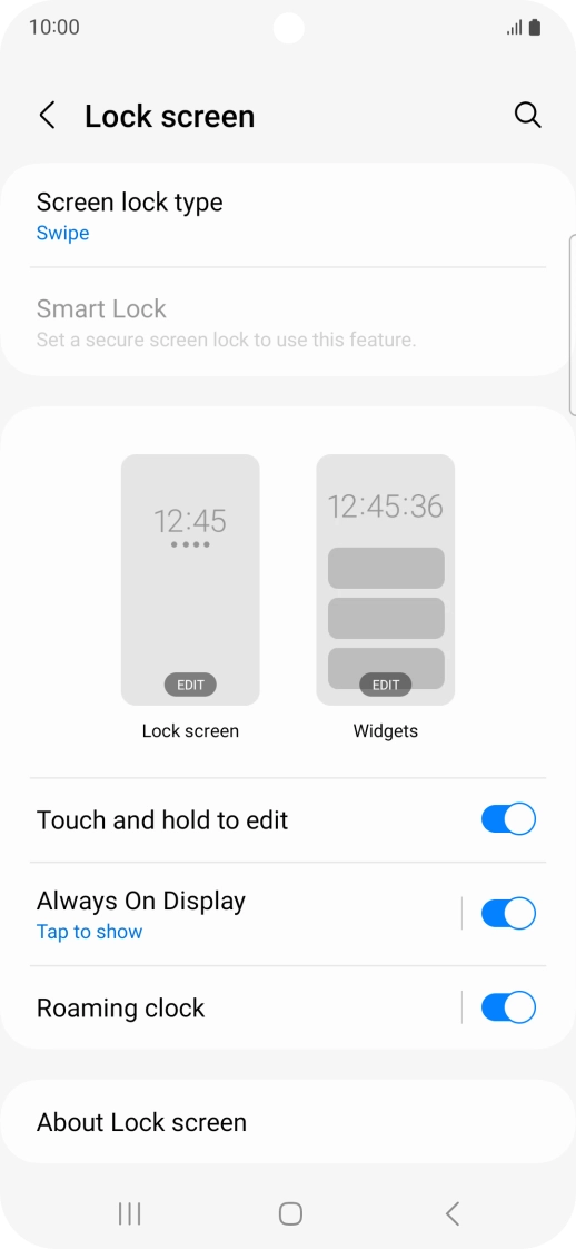 Press Screen lock type. Press Screen lock type.