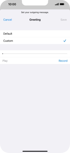 Press Record to start recording a personal greeting. Press Record to start recording a personal greeting.