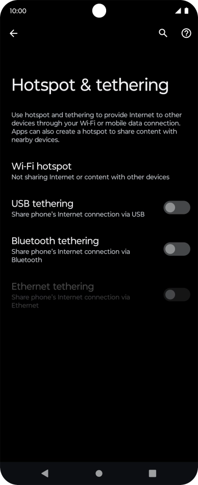 Press Wi-Fi hotspot. Press Wi-Fi hotspot.