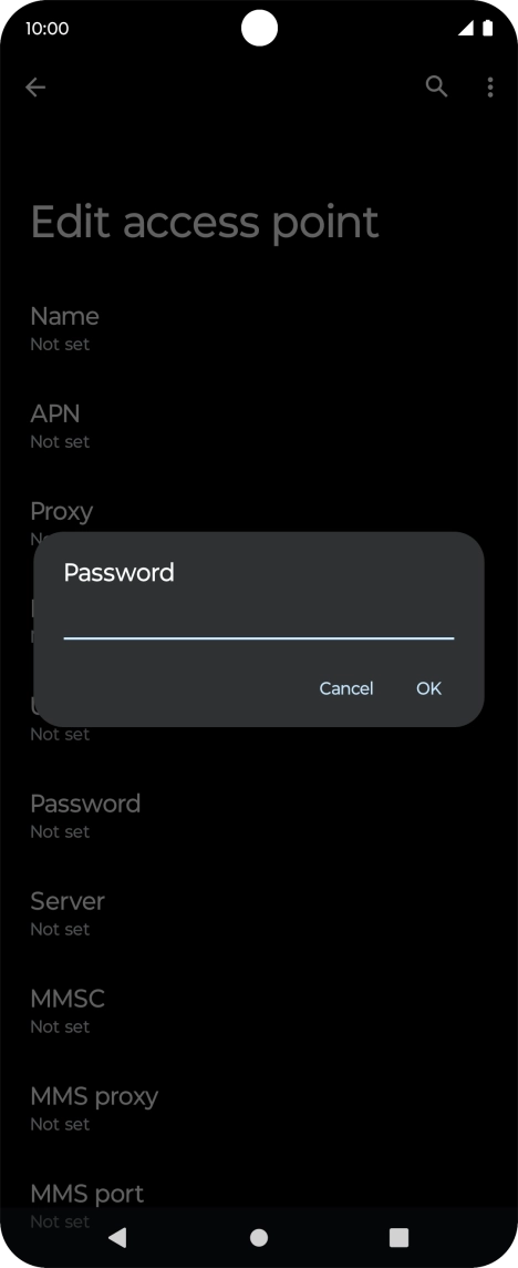 Key in secure and press OK. Key in secure and press OK.