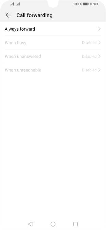 Press the required divert type. Press the required divert type.