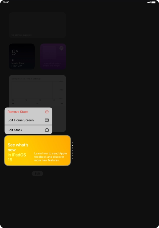 Press Edit Stack. Press Edit Stack.