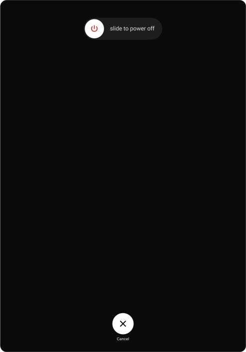 Press and drag the power off icon right. Press and drag the power off icon right.