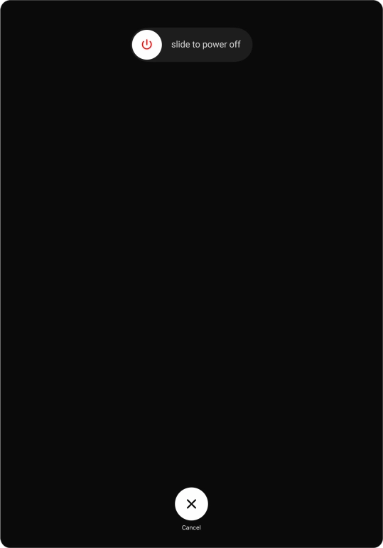 Press and drag the power off icon right. Press and drag the power off icon right.