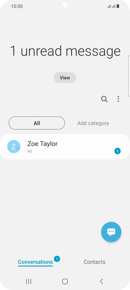 Press the new message icon. Press the new message icon.