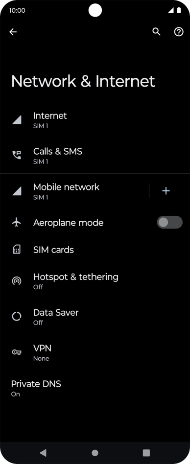 Press Mobile network. Press Mobile network.