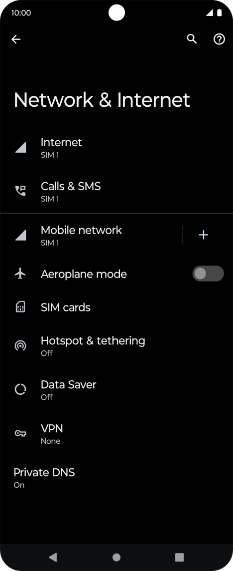 Press Mobile network. Press Mobile network.