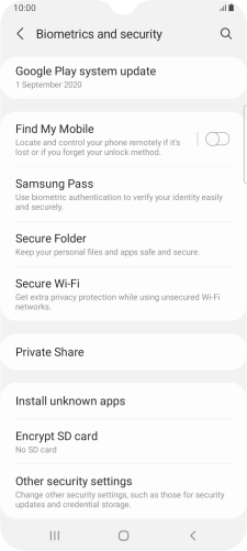 Press Other security settings. Press Other security settings.