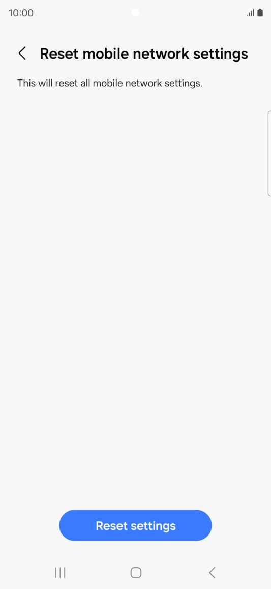 Press Reset settings. Press Reset settings.