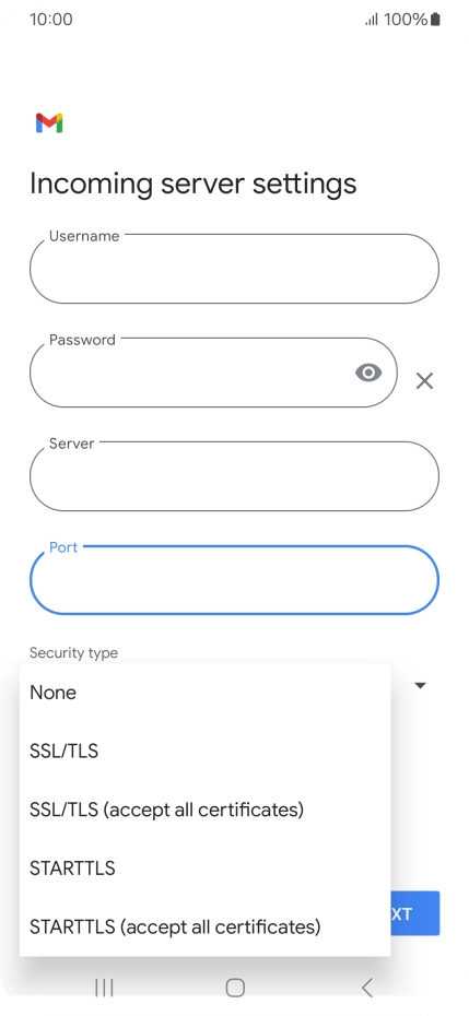 Press SSL/TLS. Press SSL/TLS.