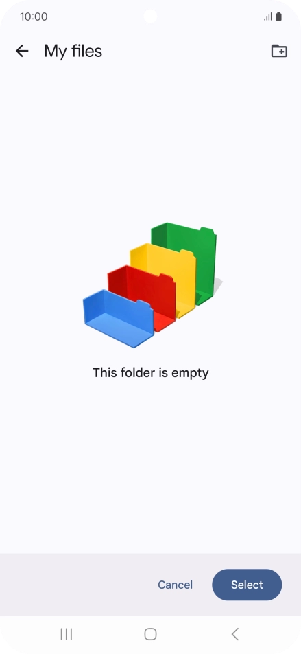 To create a new folder, press the new folder icon and follow the instructions on the screen to create a new folder. To create a new folder, press the new folder icon and follow the instructions on the screen to create a new folder.
