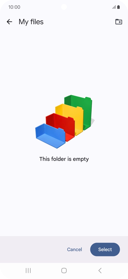To create a new folder, press the new folder icon and follow the instructions on the screen to create a new folder. To create a new folder, press the new folder icon and follow the instructions on the screen to create a new folder.