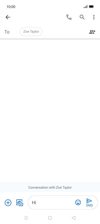 Press the send icon when you've finished your SMS. Press the send icon when you've finished your SMS.