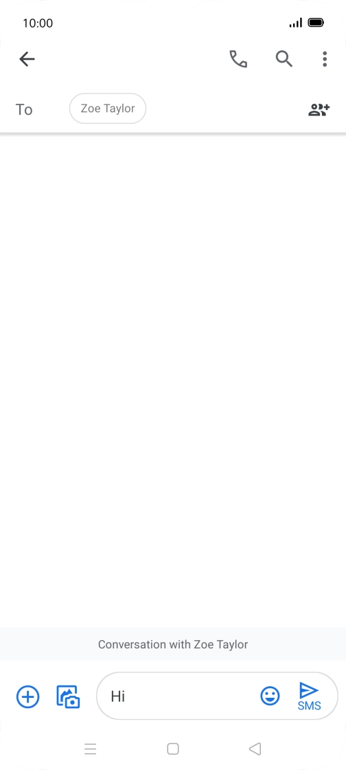 Press the send icon when you've finished your SMS. Press the send icon when you've finished your SMS.