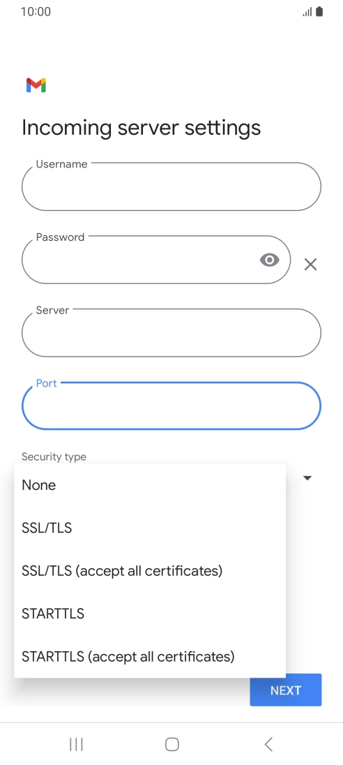 Press SSL/TLS. Press SSL/TLS.