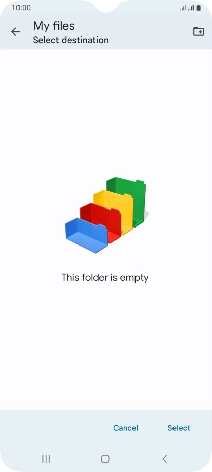 To create a new folder, press the new folder icon and follow the instructions on the screen to create a new folder. To create a new folder, press the new folder icon and follow the instructions on the screen to create a new folder.