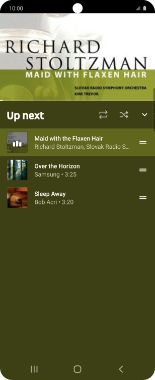 Press the repeat icon to turn the function on or off. Press the repeat icon to turn the function on or off.