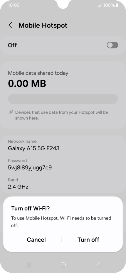 Press Turn off. Press Turn off.