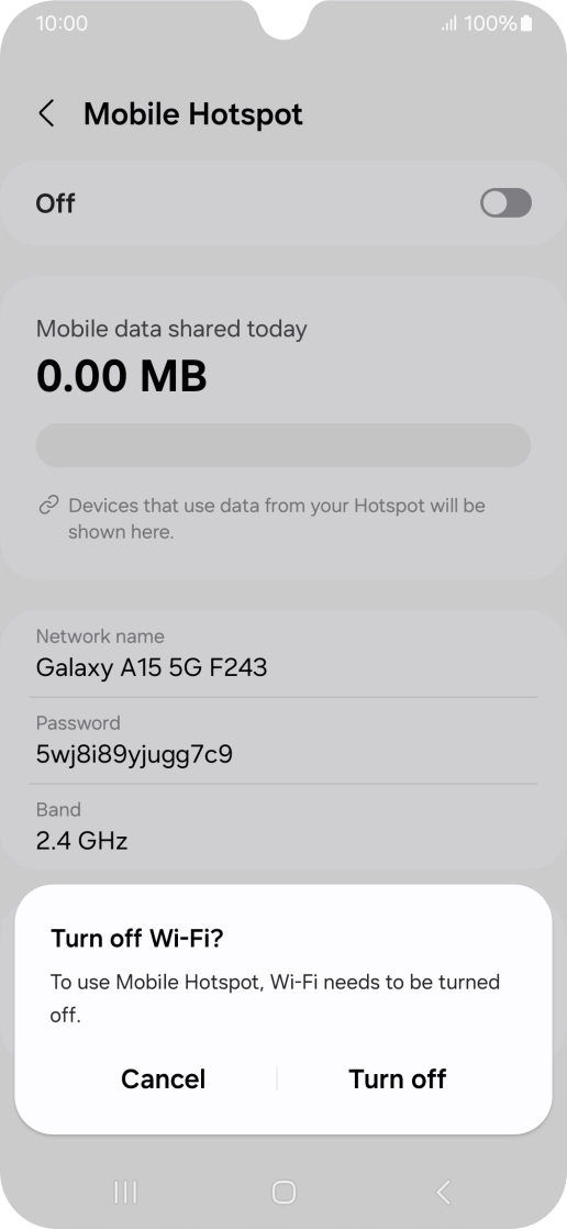 Press Turn off. Press Turn off.