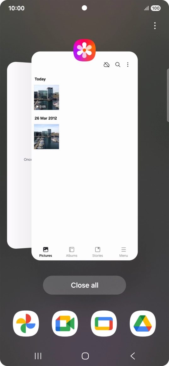 To end one running application, slide your finger upwards on the required application. To end one running application, slide your finger upwards on the required application.