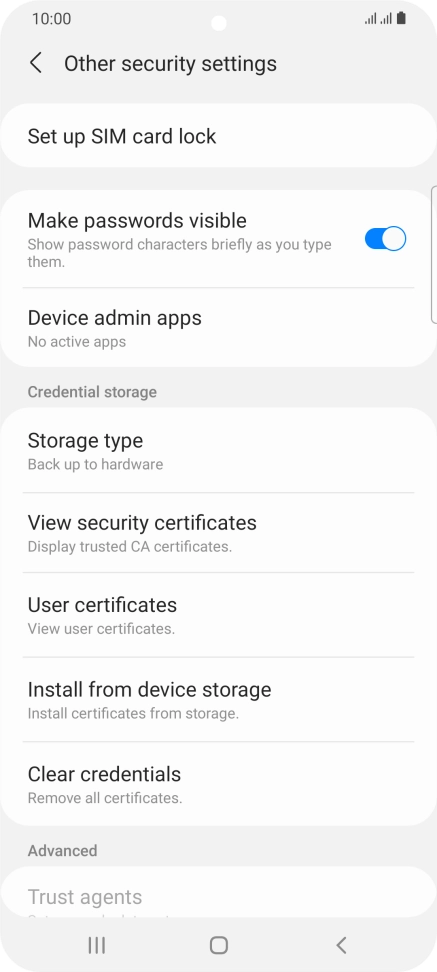 Press Set up SIM card lock. Press Set up SIM card lock.