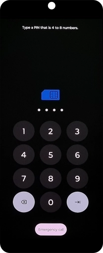 If your SIM is locked, key in your PIN and press arrow right. The default PIN is 1111. If your SIM is locked, key in your PIN and press arrow right. The default PIN is 1111.