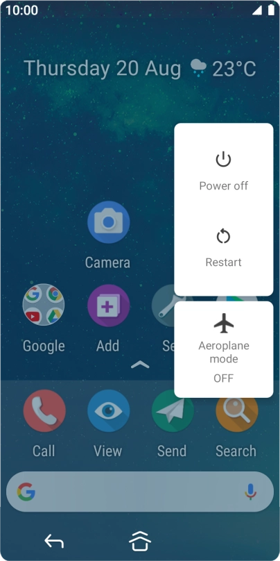 Press Power off. Press Power off.