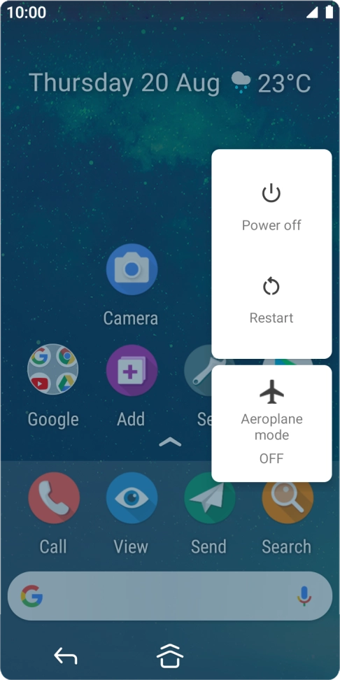 Press Power off. Press Power off.